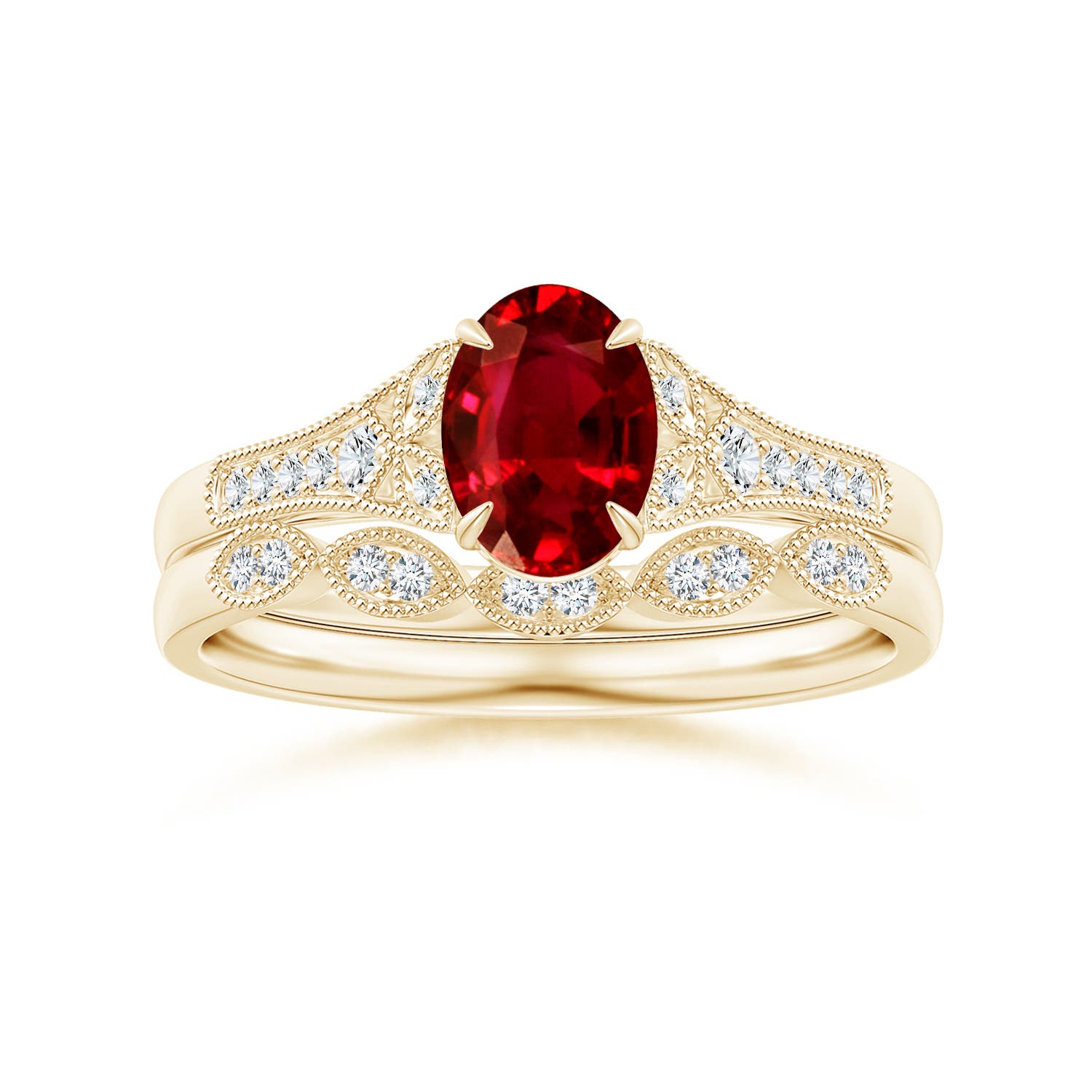 AAAA - Ruby / 1.11 CT / 14 KT Yellow Gold