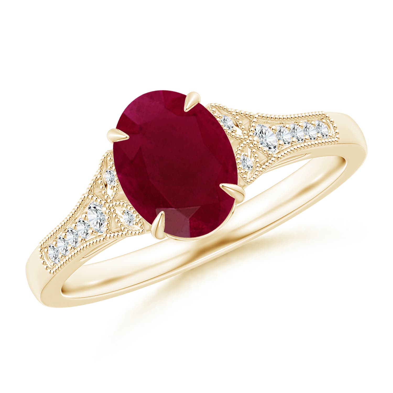 A - Ruby / 1.39 CT / 14 KT Yellow Gold