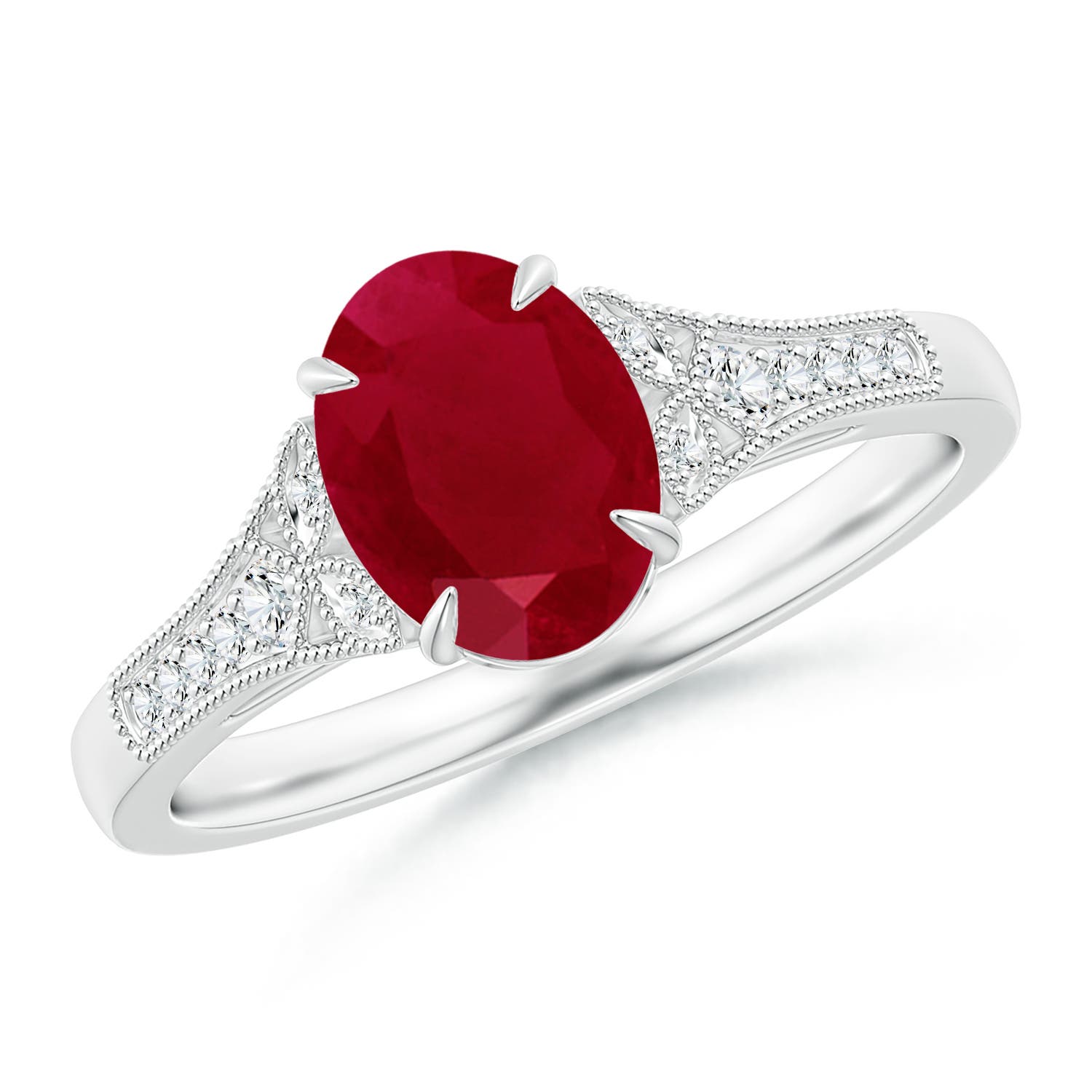 AA - Ruby / 1.39 CT / 14 KT White Gold