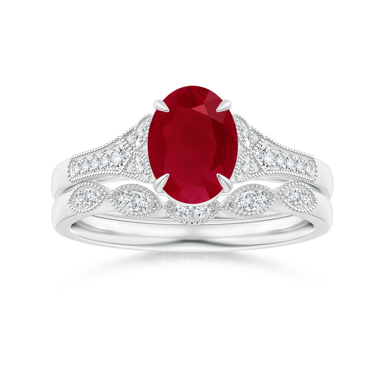 AA - Ruby / 1.39 CT / 14 KT White Gold