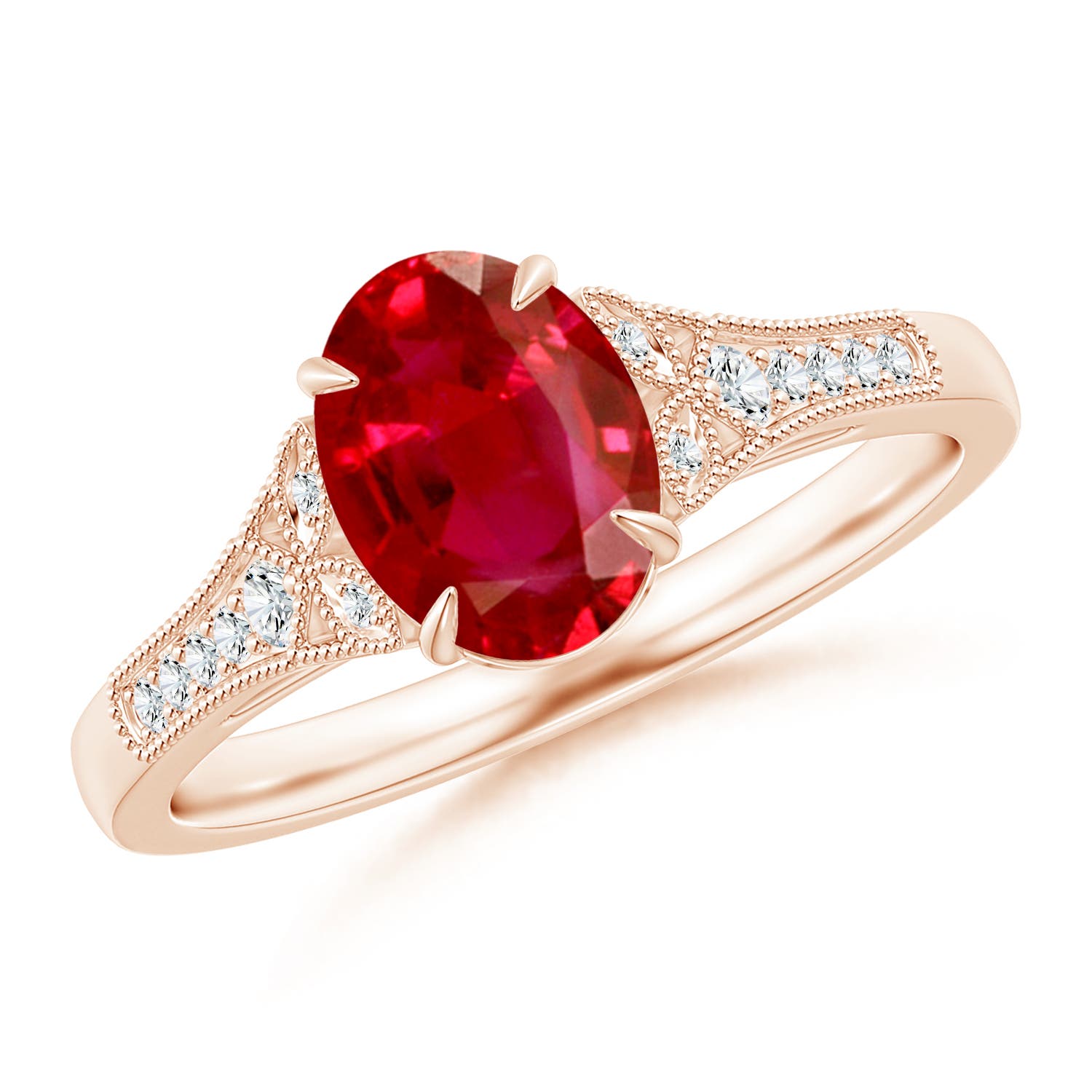 AAA - Ruby / 1.39 CT / 14 KT Rose Gold