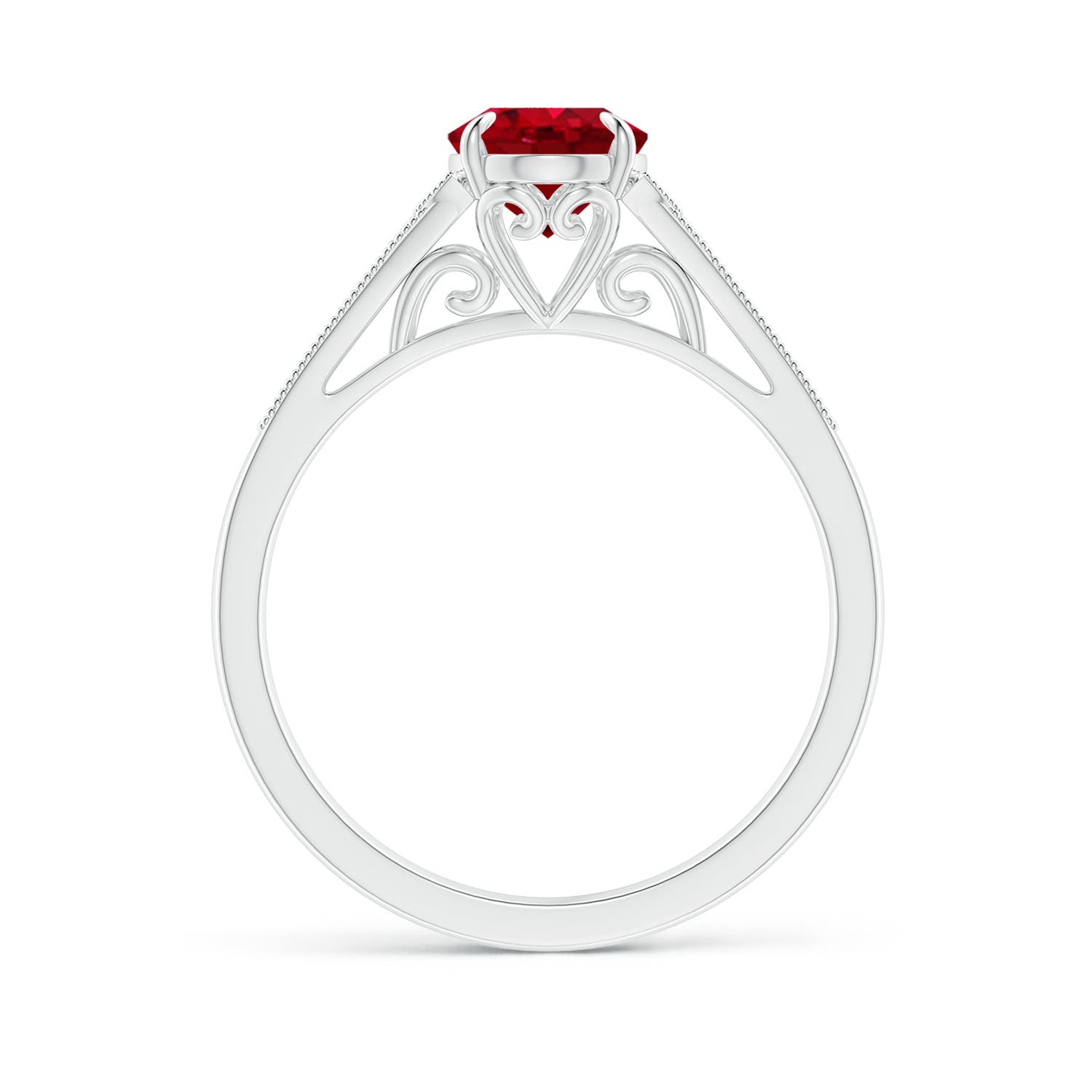 AAA - Ruby / 1.39 CT / 14 KT White Gold