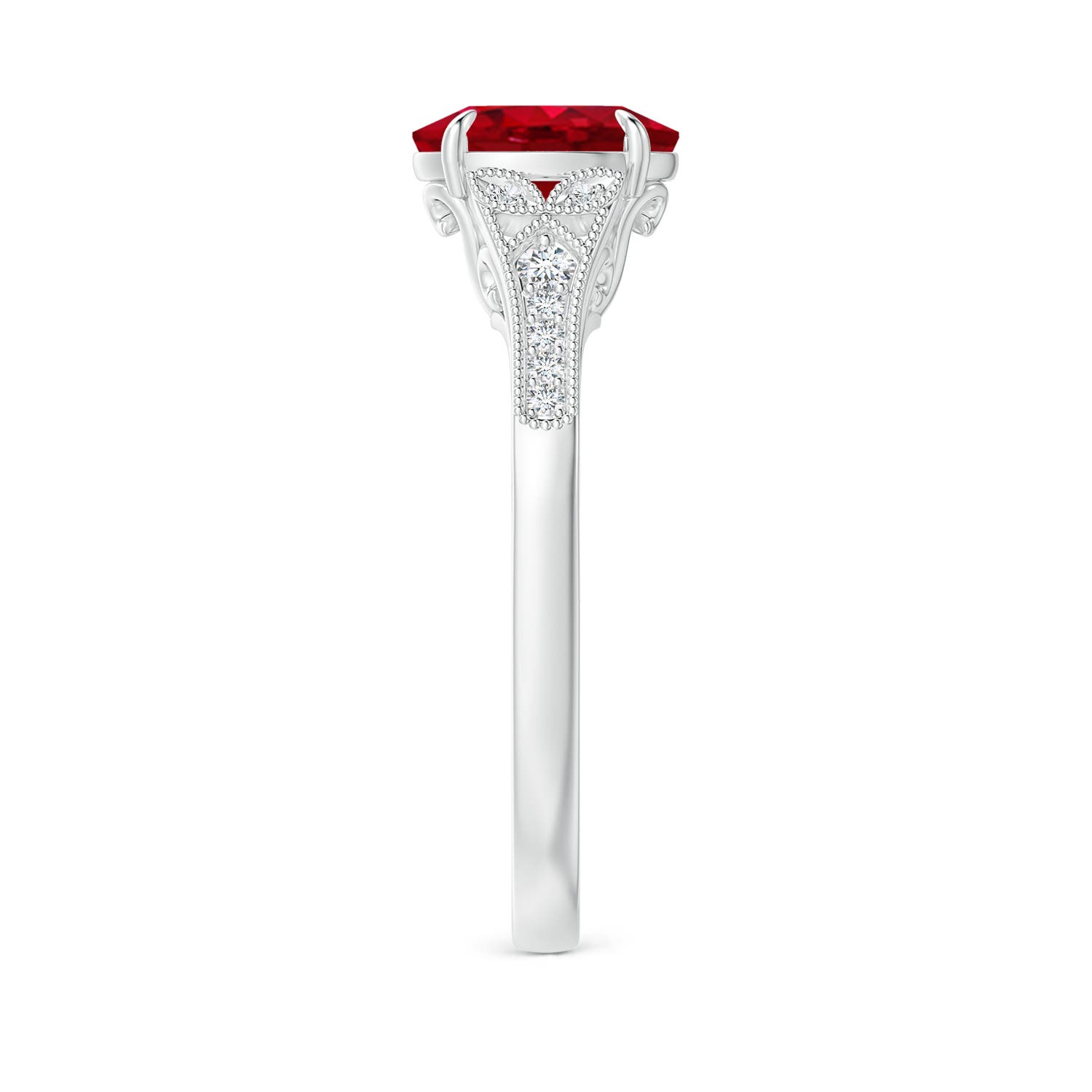 AAA - Ruby / 1.39 CT / 14 KT White Gold