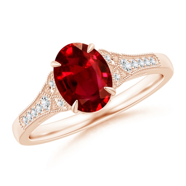 Ruby and Diamond Twisted Vine Ring