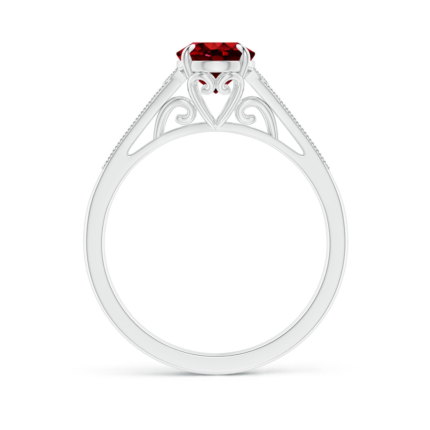 AAAA - Ruby / 1.39 CT / 14 KT White Gold