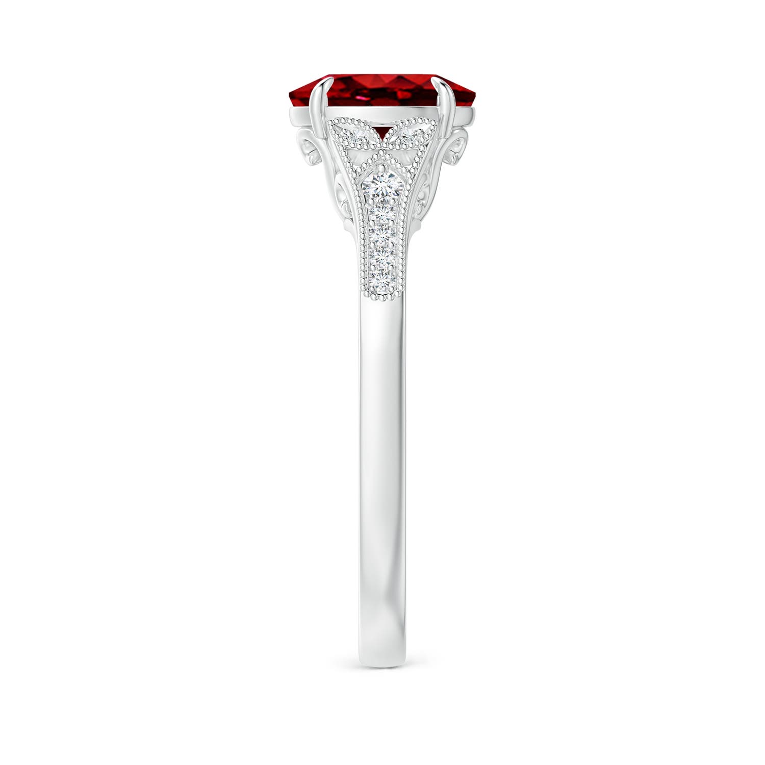 AAAA - Ruby / 1.39 CT / 14 KT White Gold