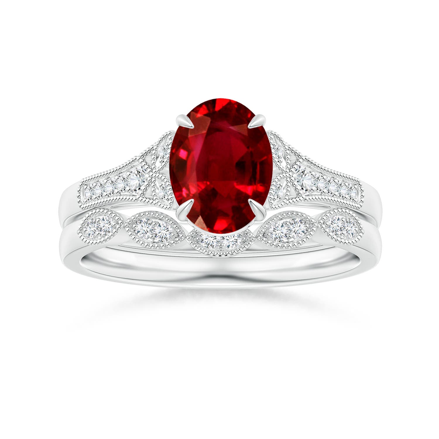 AAAA - Ruby / 1.39 CT / 14 KT White Gold