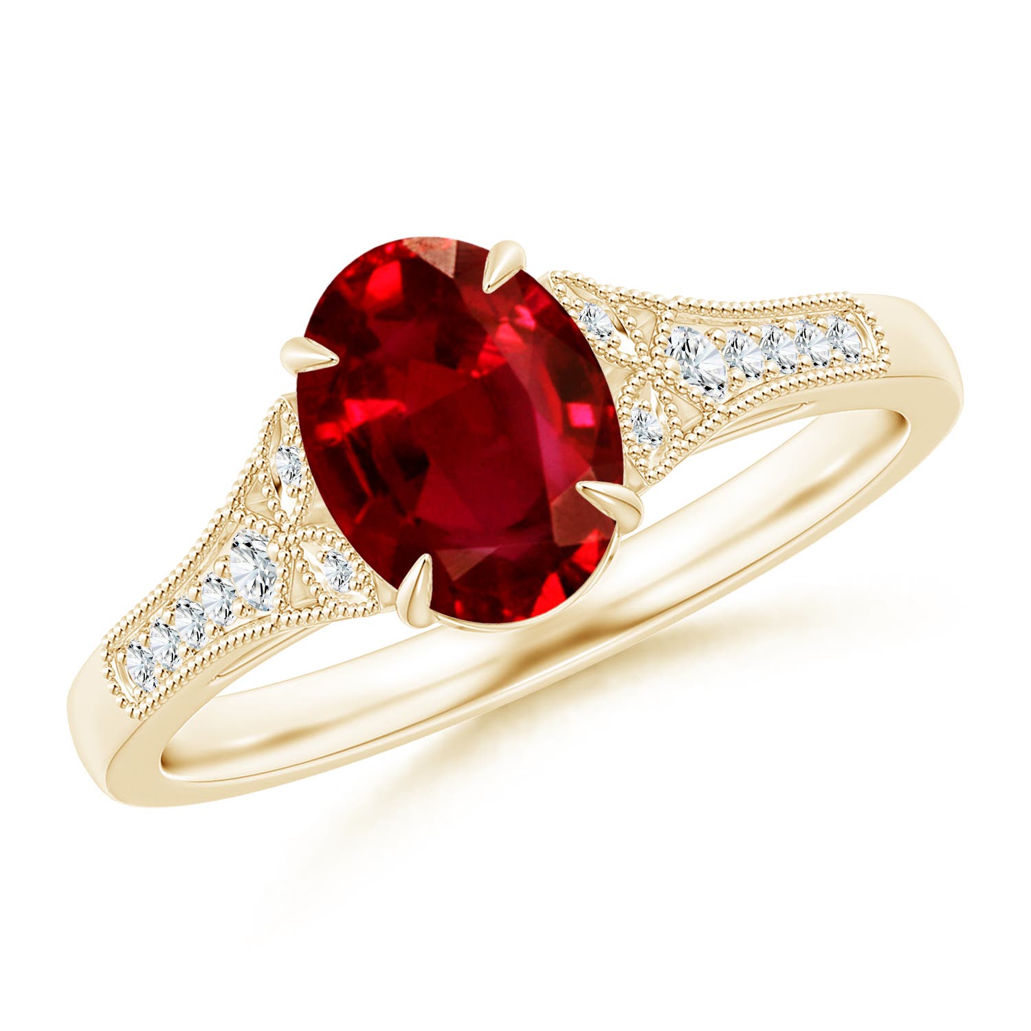 AAAA - Ruby / 1.39 CT / 14 KT Yellow Gold