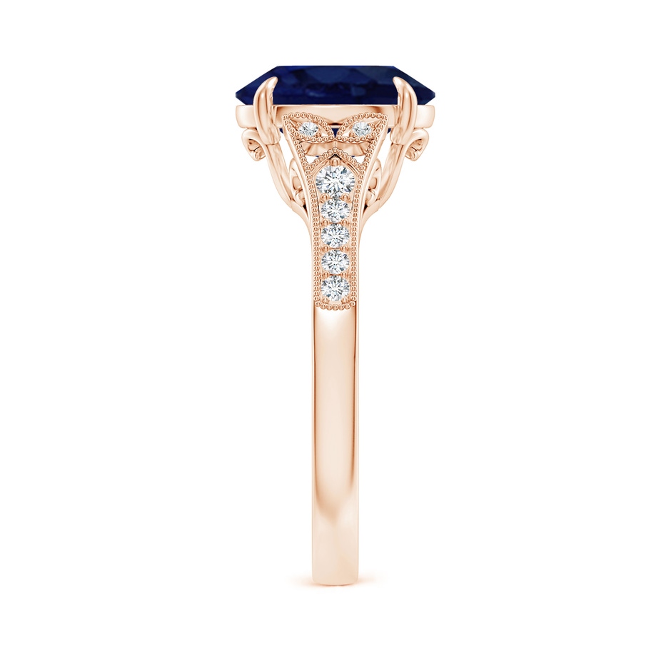 10x8mm A Aeon Vintage Inspired Oval Sapphire Solitaire Engagement Ring with Milgrain in Rose Gold side 299