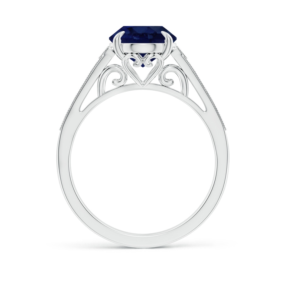 10x8mm A Aeon Vintage Inspired Oval Sapphire Solitaire Engagement Ring with Milgrain in White Gold side 199