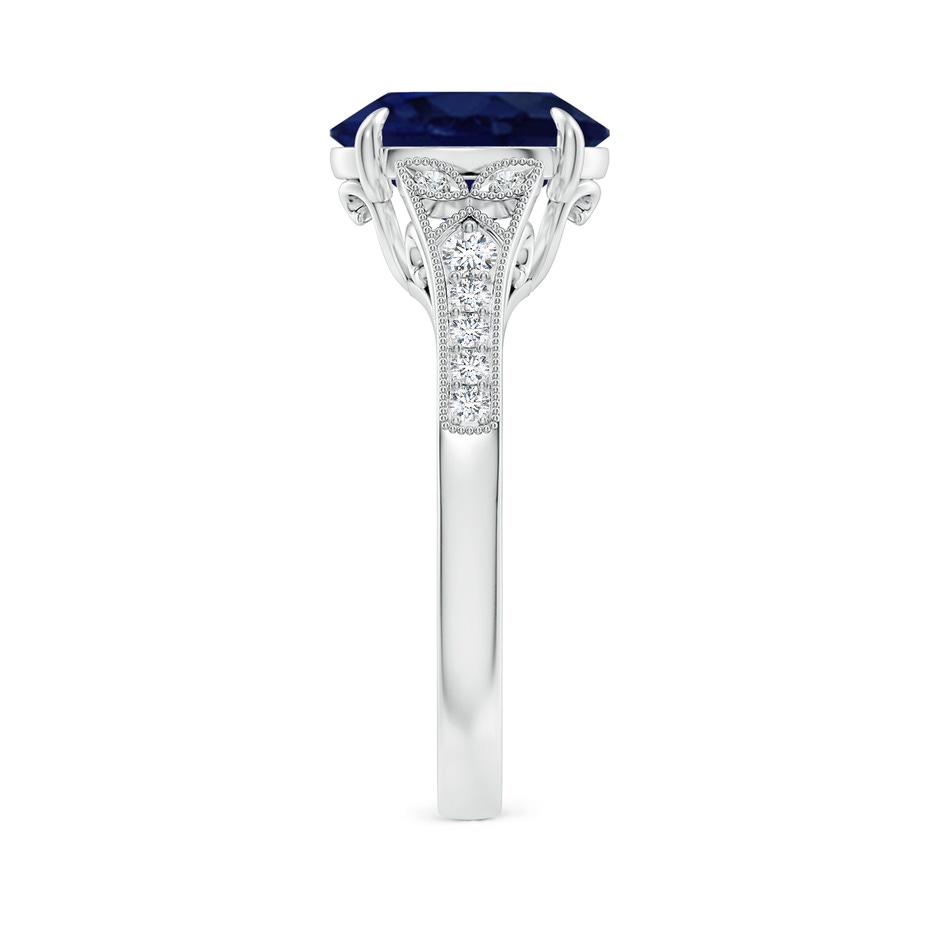 10x8mm A Aeon Vintage Inspired Oval Sapphire Solitaire Engagement Ring with Milgrain in White Gold side 299