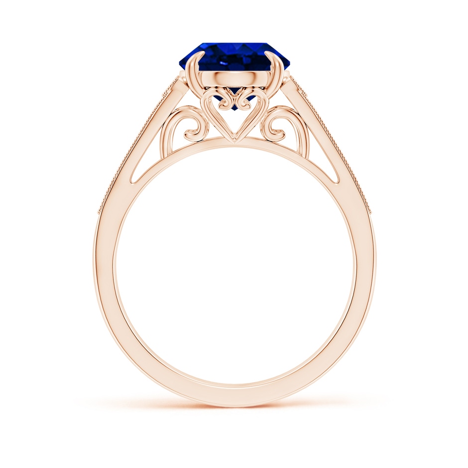 10x8mm Lab-Grown Aeon Vintage Inspired Oval Sapphire Solitaire Engagement Ring with Milgrain in Rose Gold side 199