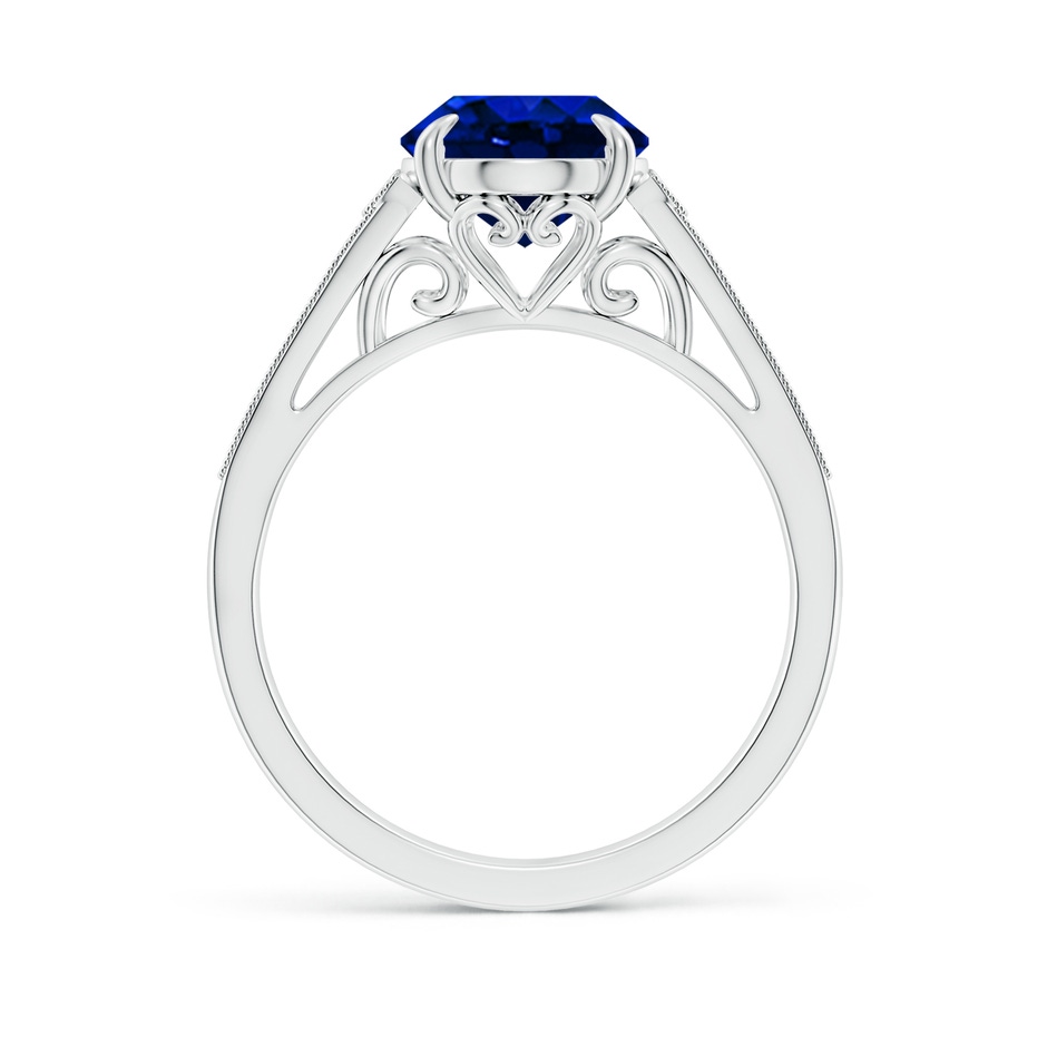 10x8mm Lab-Grown Aeon Vintage Inspired Oval Sapphire Solitaire Engagement Ring with Milgrain in White Gold side 199