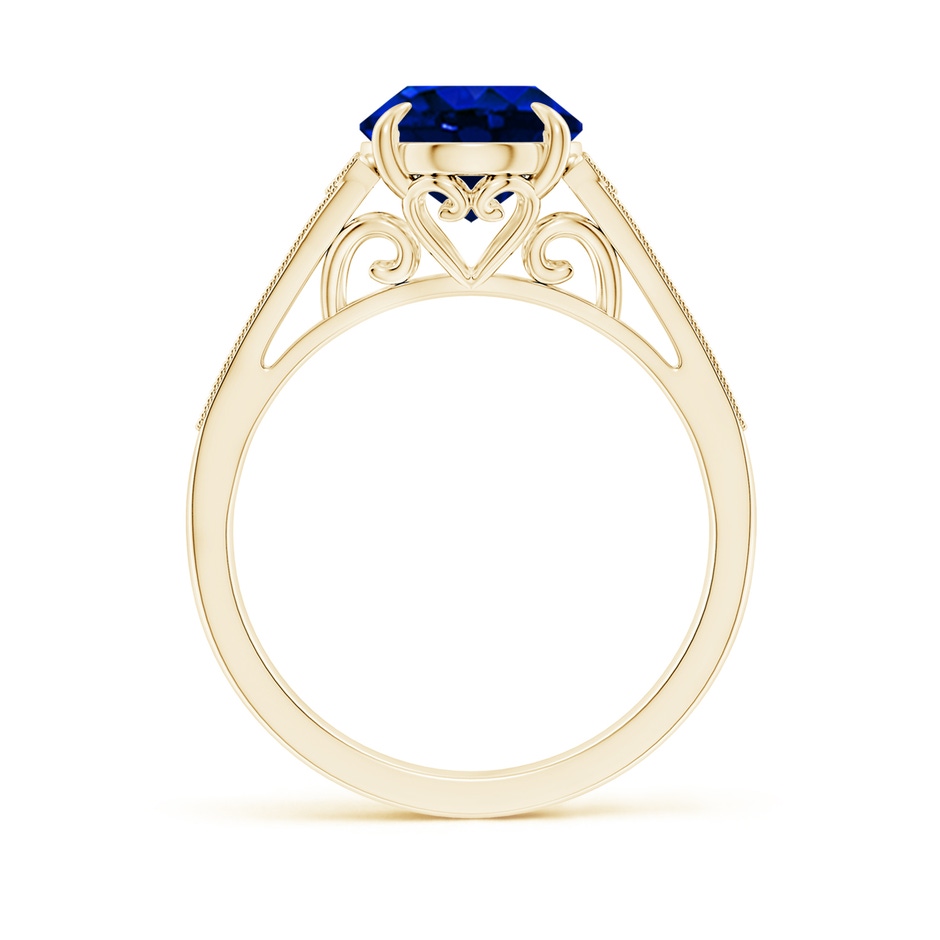 10x8mm Lab-Grown Aeon Vintage Inspired Oval Sapphire Solitaire Engagement Ring with Milgrain in Yellow Gold side 199