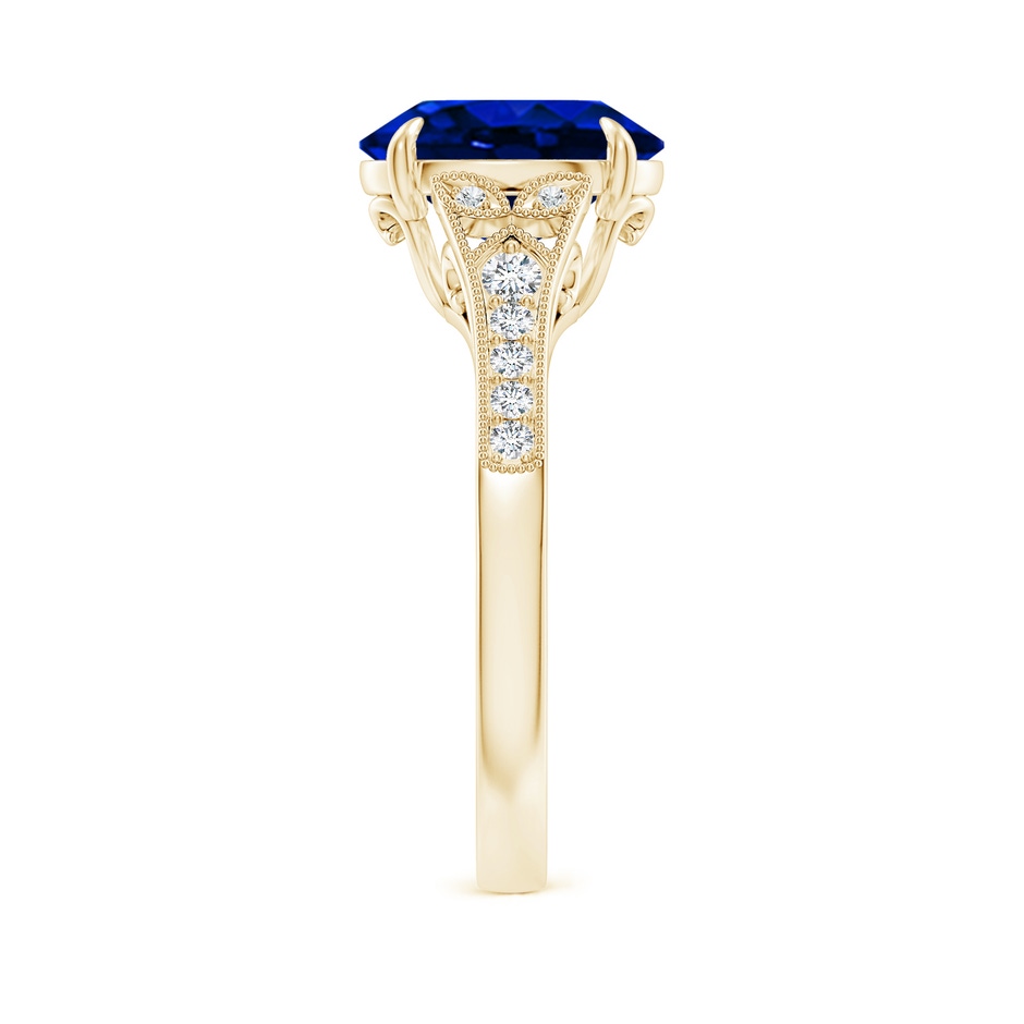 10x8mm Lab-Grown Aeon Vintage Inspired Oval Sapphire Solitaire Engagement Ring with Milgrain in Yellow Gold side 299