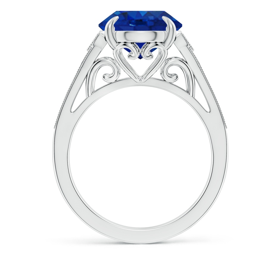 12x10mm AAA Aeon Vintage Inspired Oval Sapphire Solitaire Engagement Ring with Milgrain in White Gold side 199
