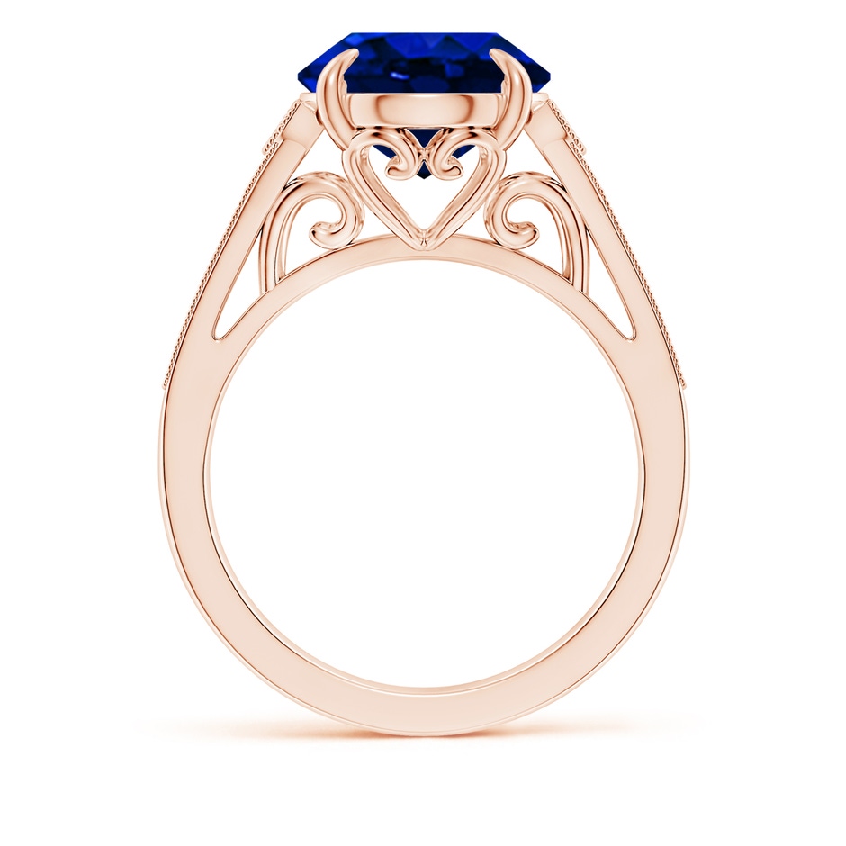 12x10mm AAAA Aeon Vintage Inspired Oval Sapphire Solitaire Engagement Ring with Milgrain in 18K Rose Gold side 199