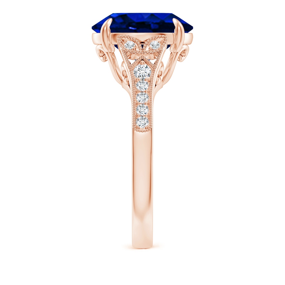 12x10mm AAAA Aeon Vintage Inspired Oval Sapphire Solitaire Engagement Ring with Milgrain in 18K Rose Gold side 299