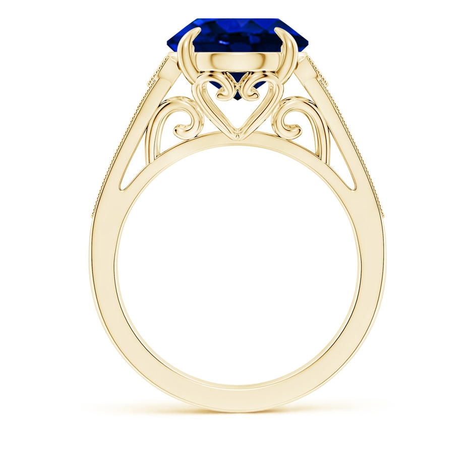 12x10mm Lab-Grown Aeon Vintage Inspired Oval Sapphire Solitaire Engagement Ring with Milgrain in 18K Yellow Gold side 199