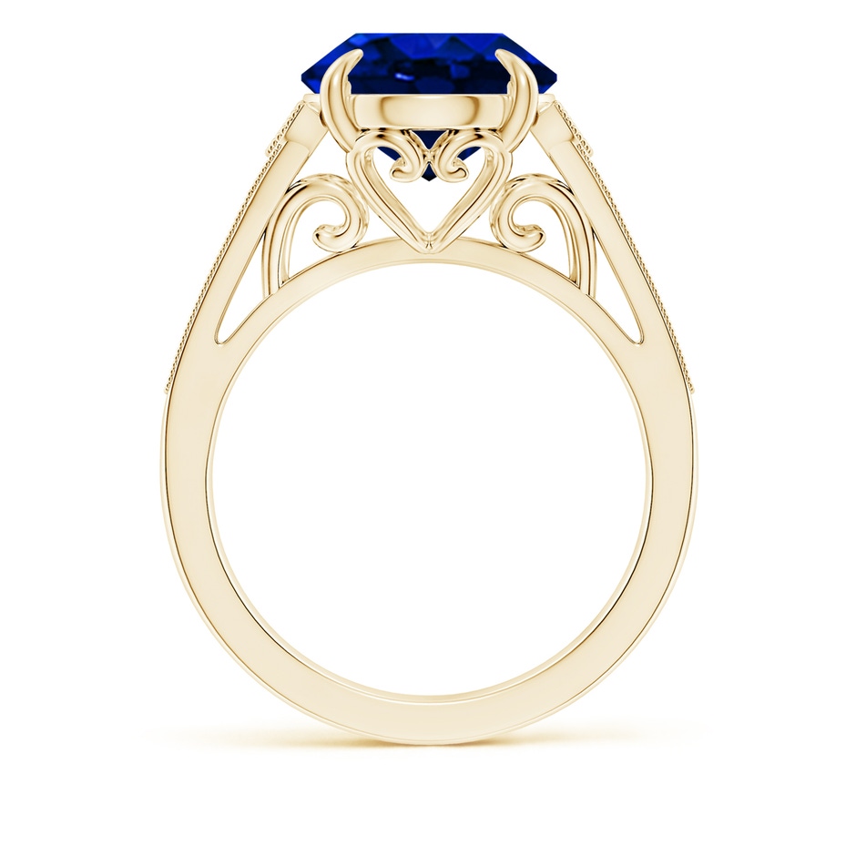 12x10mm Lab-Grown Aeon Vintage Inspired Oval Sapphire Solitaire Engagement Ring with Milgrain in Yellow Gold side 199