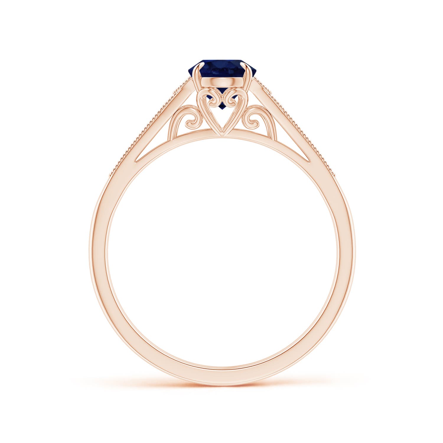 A - Blue Sapphire / 0.96 CT / 14 KT Rose Gold