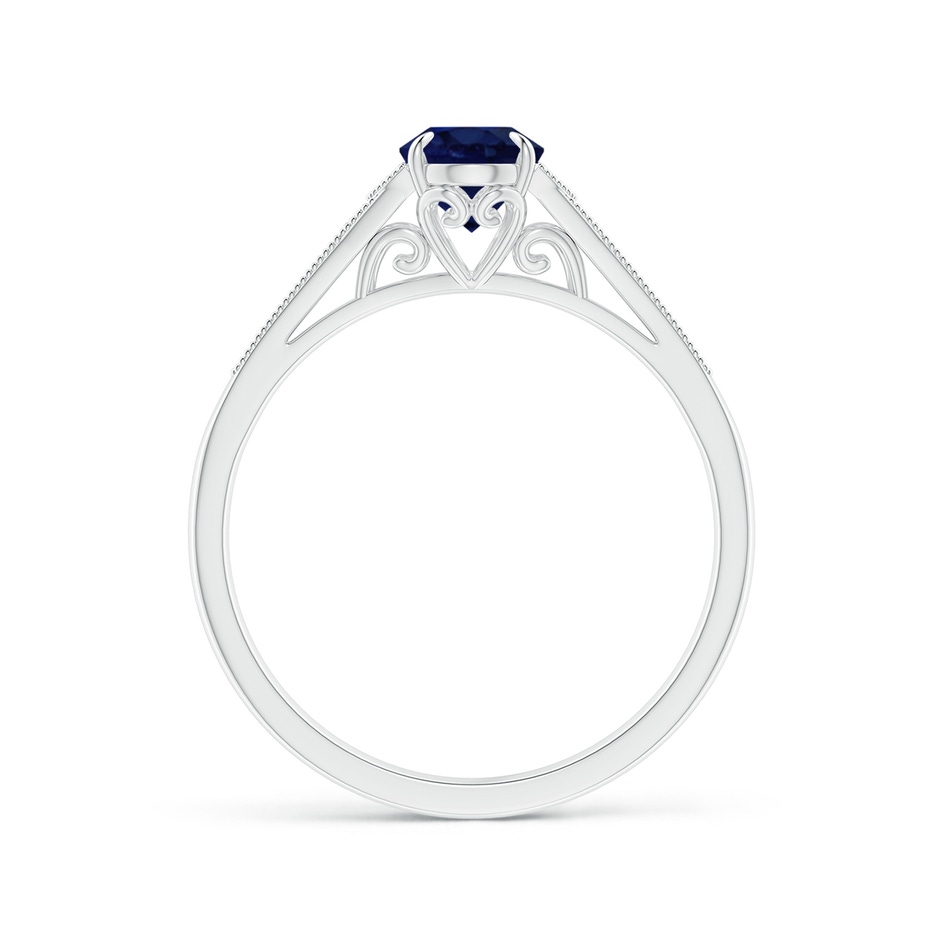 7x5mm A Aeon Vintage Inspired Oval Sapphire Solitaire Engagement Ring with Milgrain in White Gold side 199