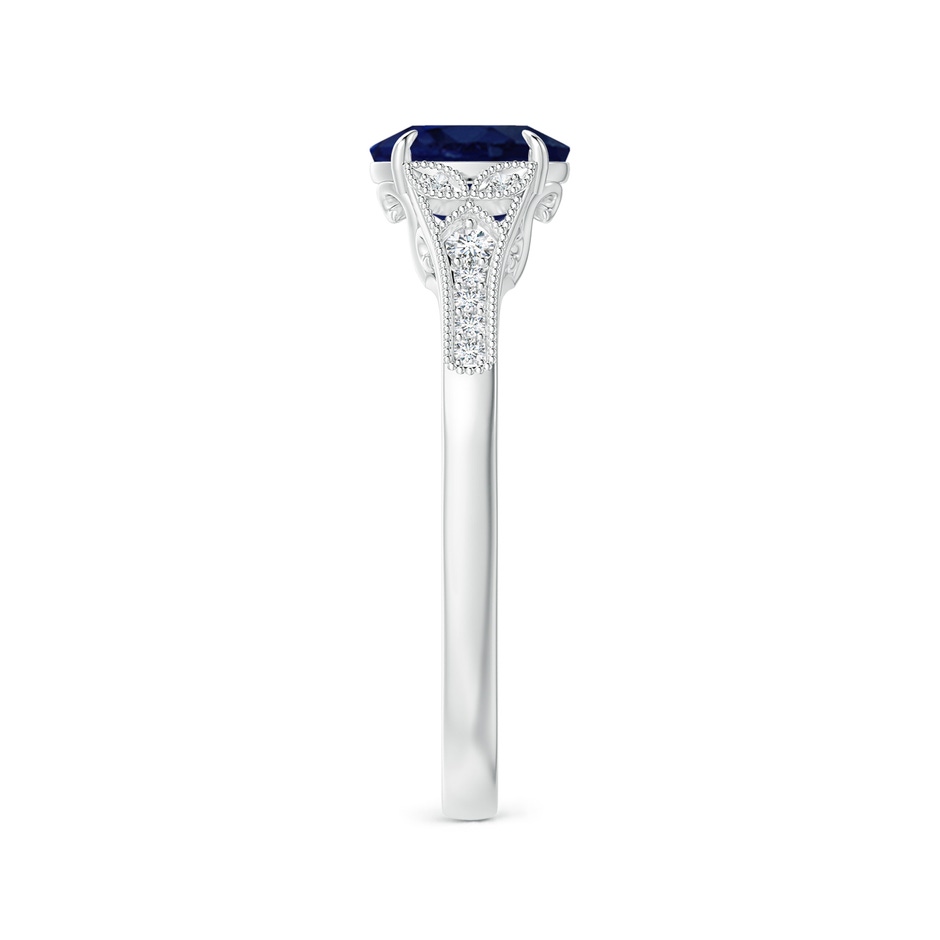 7x5mm A Aeon Vintage Inspired Oval Sapphire Solitaire Engagement Ring with Milgrain in White Gold side 299