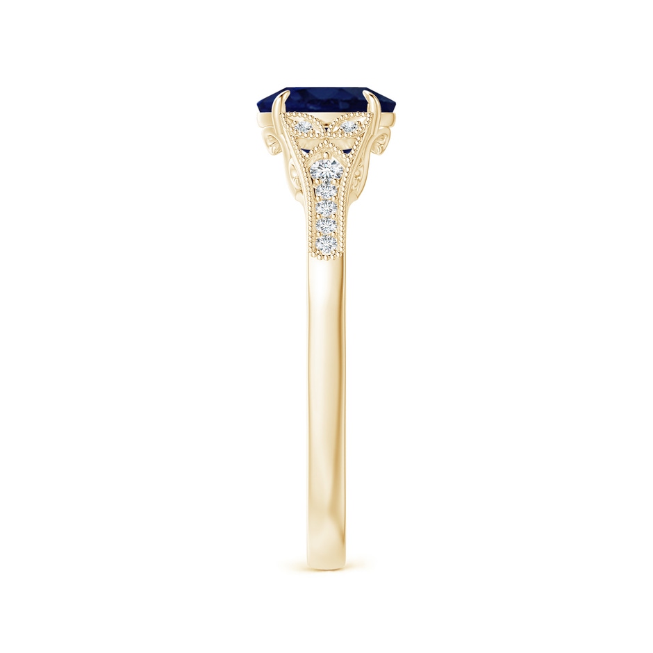 7x5mm A Aeon Vintage Inspired Oval Sapphire Solitaire Engagement Ring with Milgrain in Yellow Gold side 299
