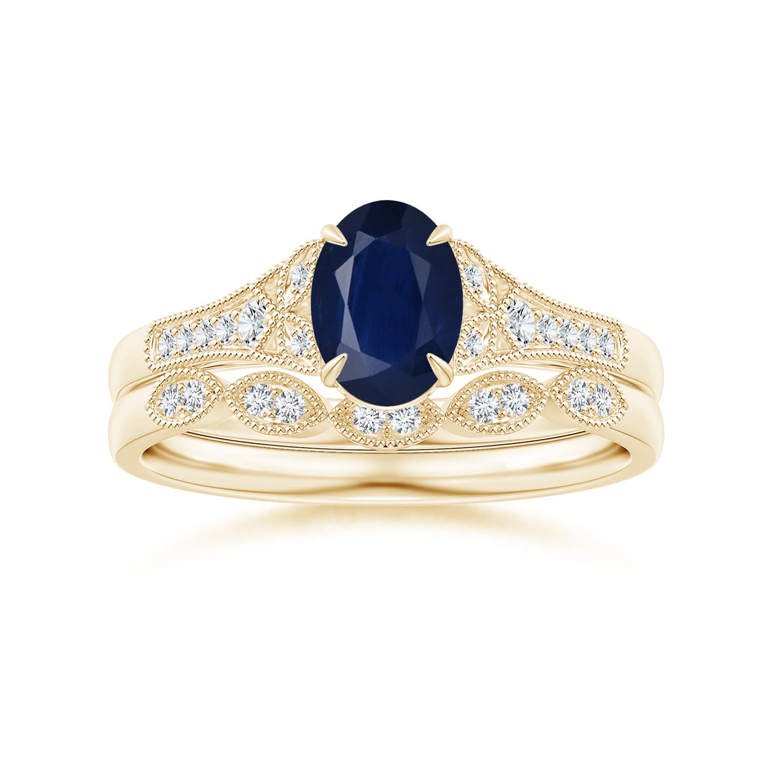 A - Blue Sapphire / 0.96 CT / 14 KT Yellow Gold