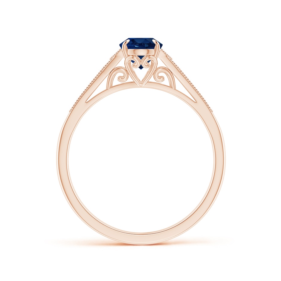 7x5mm AA Aeon Vintage Inspired Oval Sapphire Solitaire Engagement Ring with Milgrain in Rose Gold side 199