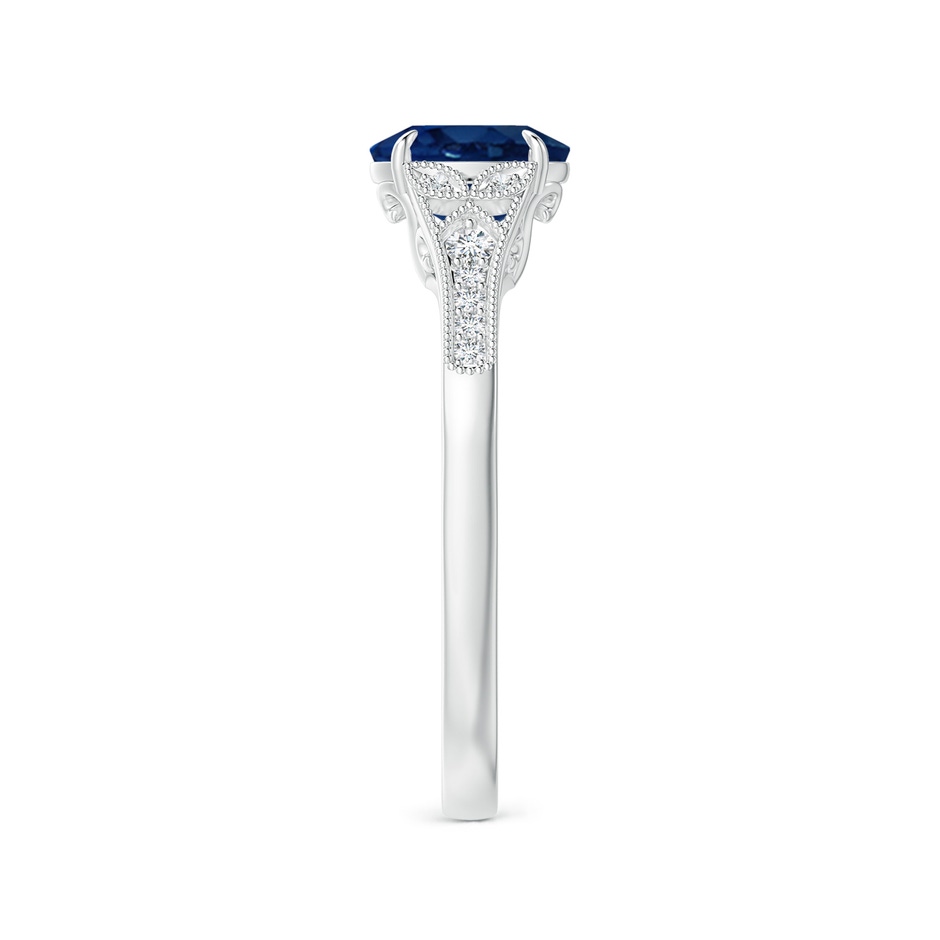 7x5mm AA Aeon Vintage Inspired Oval Sapphire Solitaire Engagement Ring with Milgrain in White Gold side 299