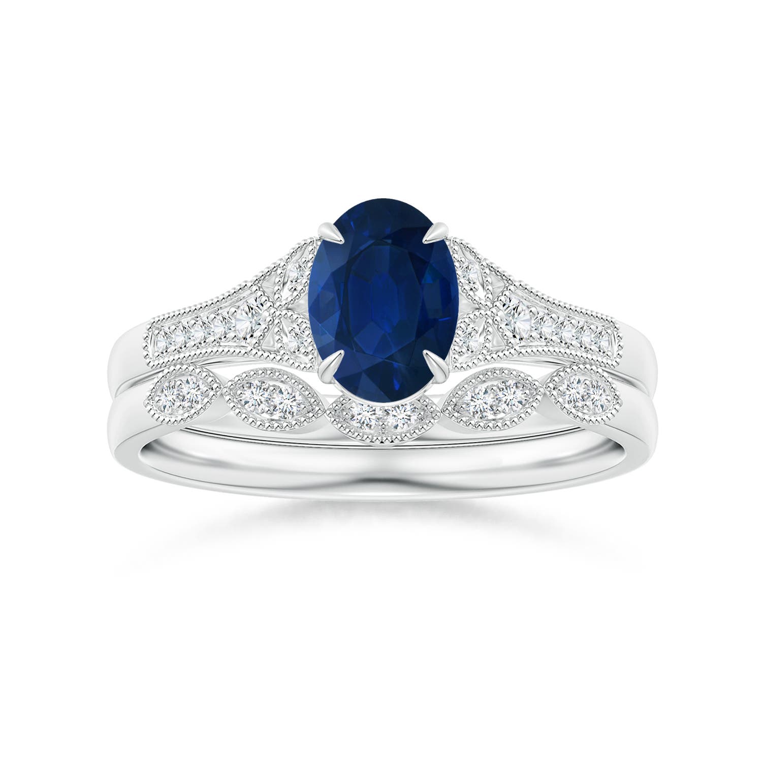 AA - Blue Sapphire / 0.96 CT / 14 KT White Gold