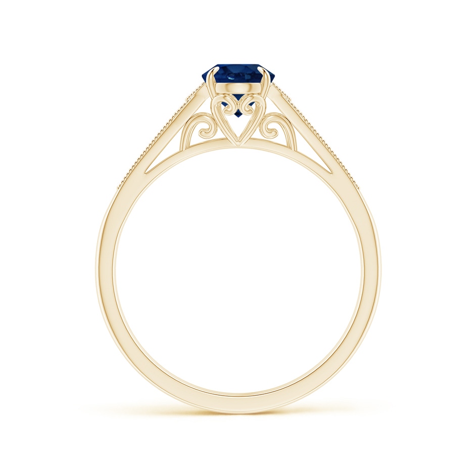 7x5mm AA Aeon Vintage Inspired Oval Sapphire Solitaire Engagement Ring with Milgrain in Yellow Gold side 199