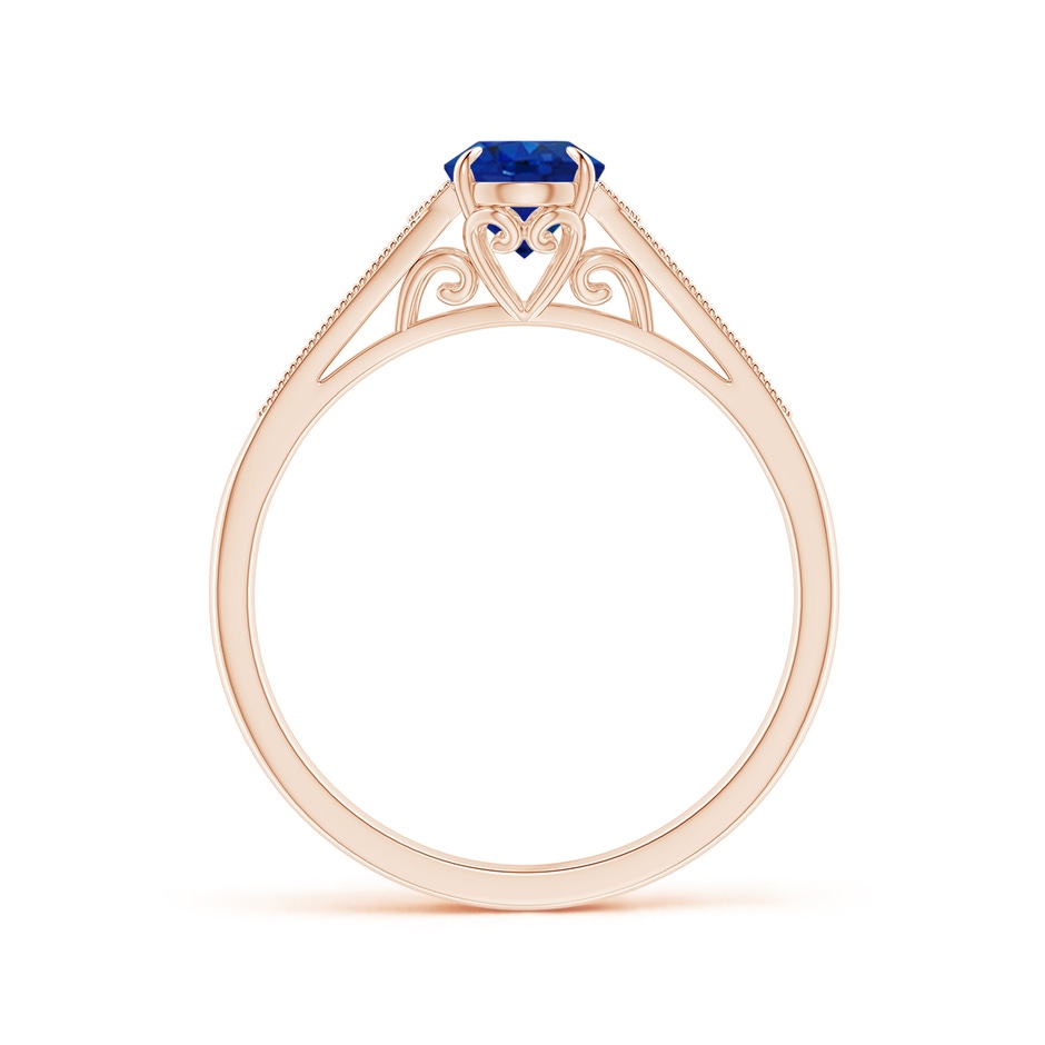 7x5mm AAA Aeon Vintage Inspired Oval Sapphire Solitaire Engagement Ring with Milgrain in Rose Gold side 199