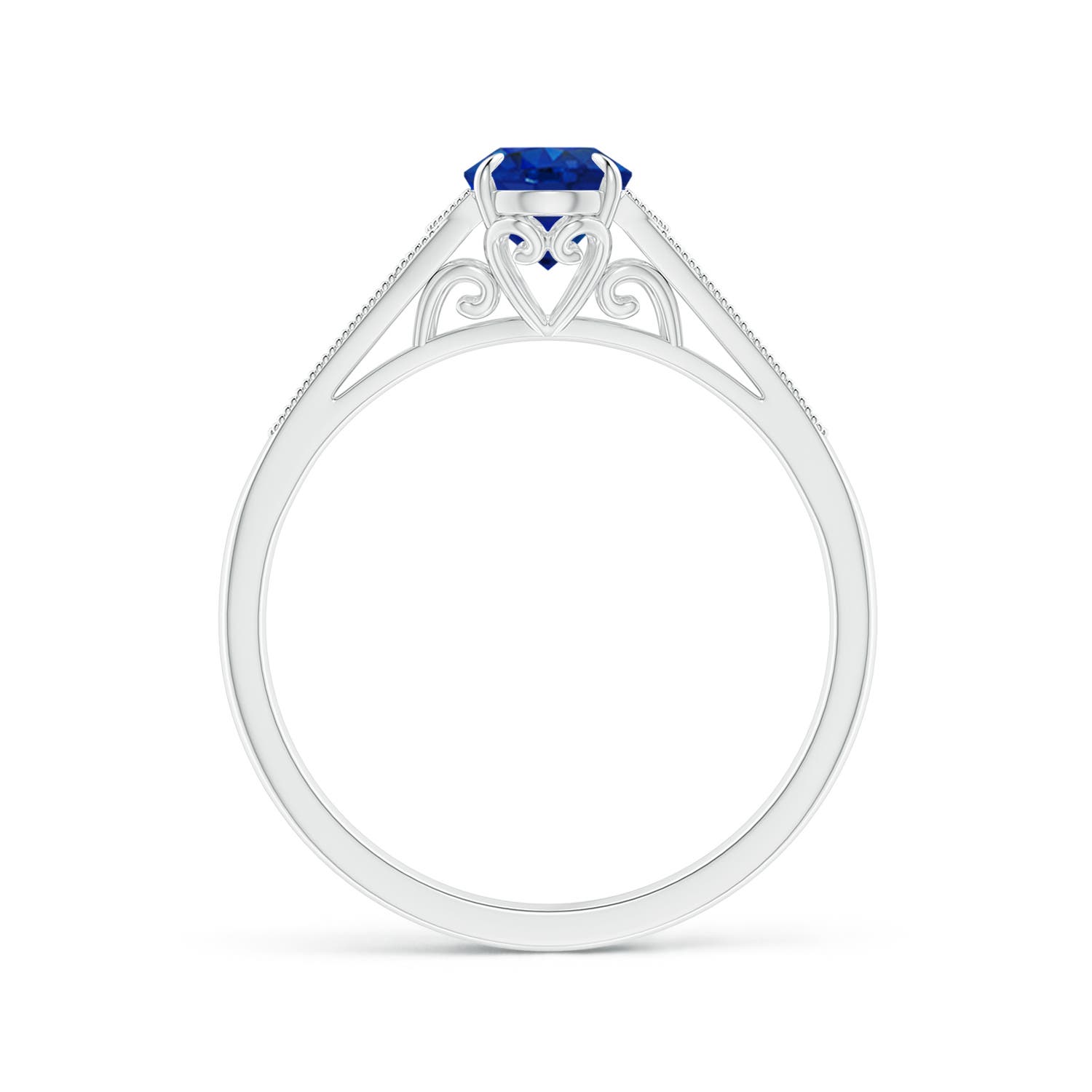 AAA - Blue Sapphire / 0.96 CT / 14 KT White Gold