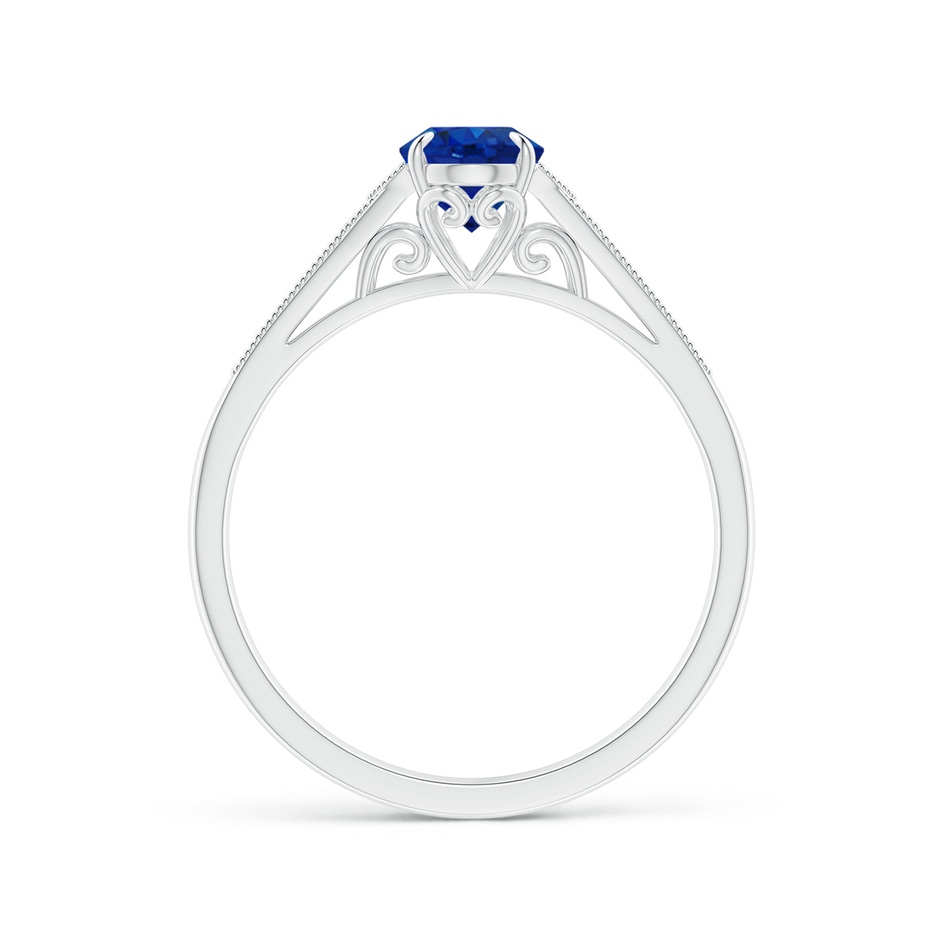 7x5mm AAA Aeon Vintage Inspired Oval Sapphire Solitaire Engagement Ring with Milgrain in White Gold side 199