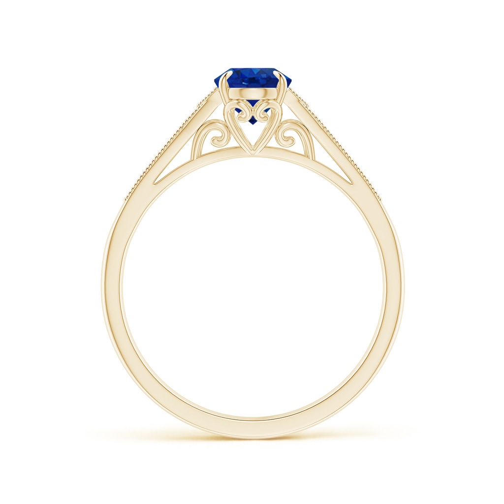 7x5mm AAA Aeon Vintage Inspired Oval Sapphire Solitaire Engagement Ring with Milgrain in Yellow Gold Side 199