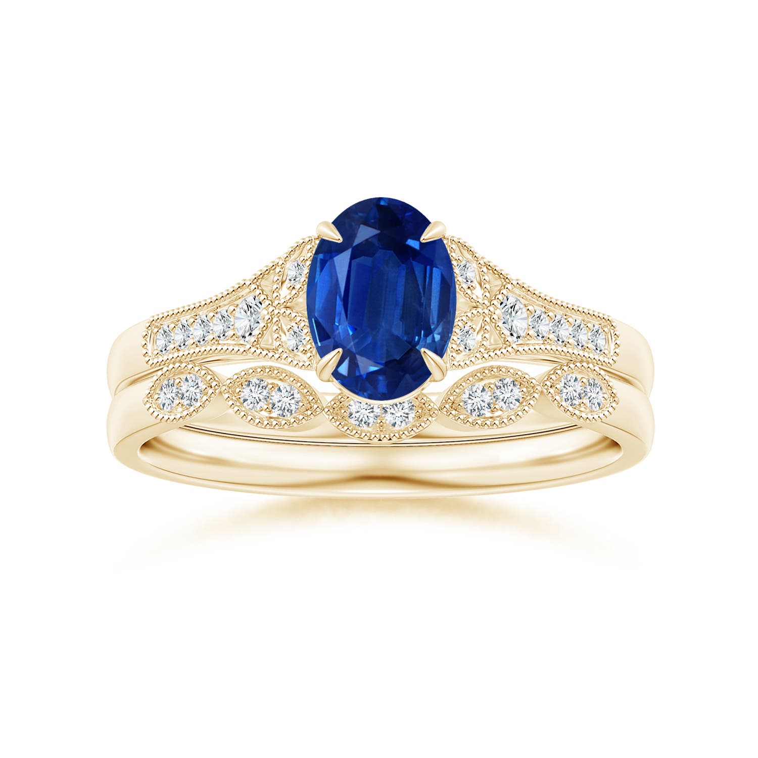 AAA - Blue Sapphire / 0.96 CT / 14 KT Yellow Gold