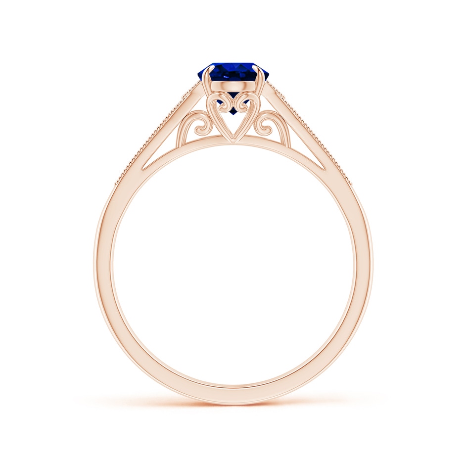7x5mm Lab-Grown Aeon Vintage Inspired Oval Sapphire Solitaire Engagement Ring with Milgrain in Rose Gold side 199