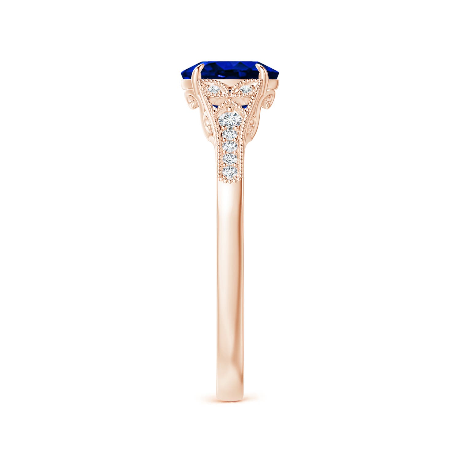 AAAA - Blue Sapphire / 0.96 CT / 14 KT Rose Gold