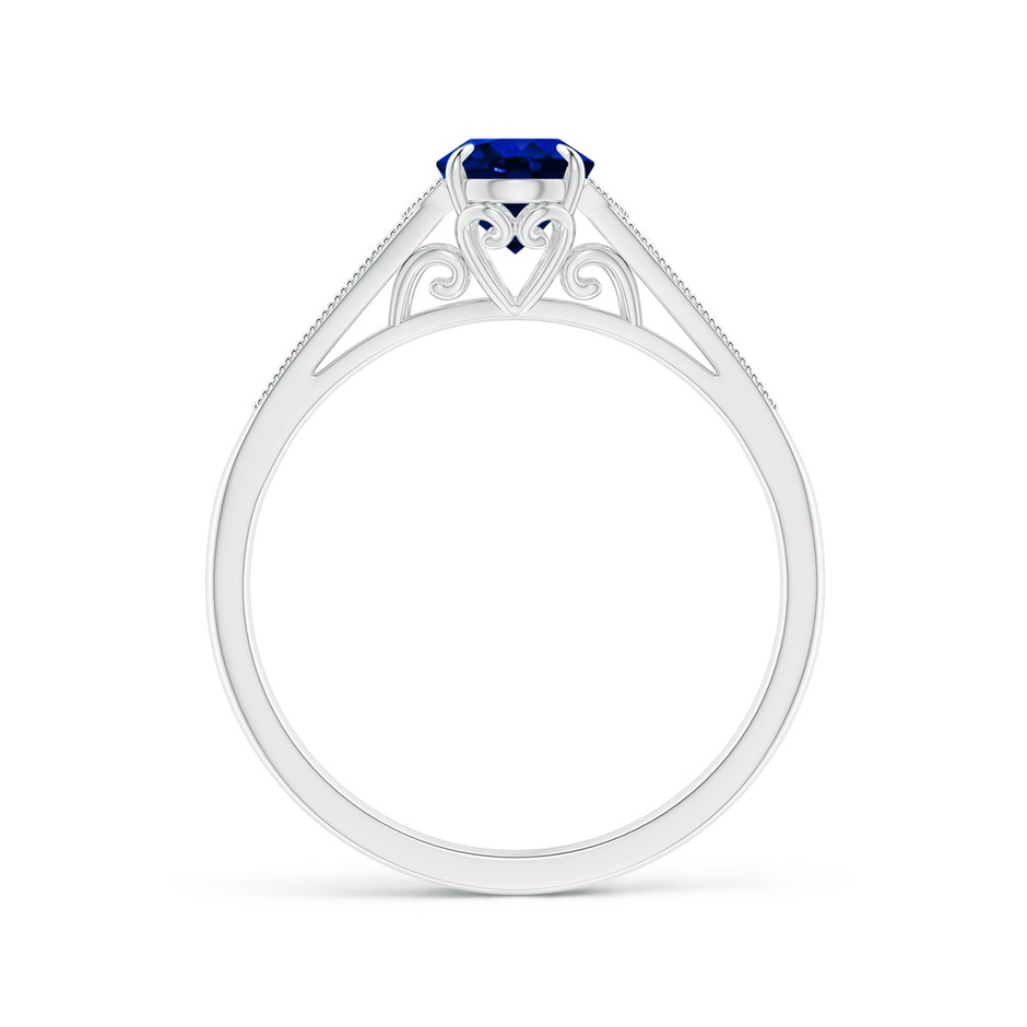 7x5mm Lab-Grown Aeon Vintage Inspired Oval Sapphire Solitaire Engagement Ring with Milgrain in White Gold side 199