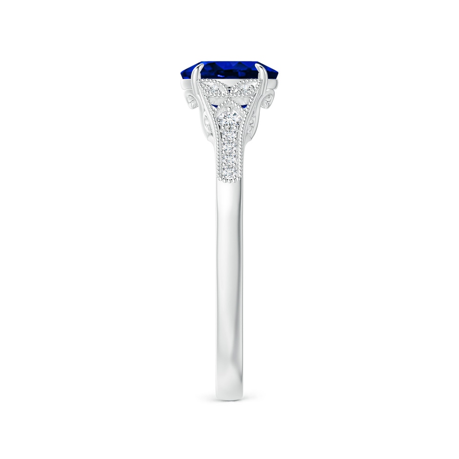7x5mm Lab-Grown Aeon Vintage Inspired Oval Sapphire Solitaire Engagement Ring with Milgrain in White Gold side 299