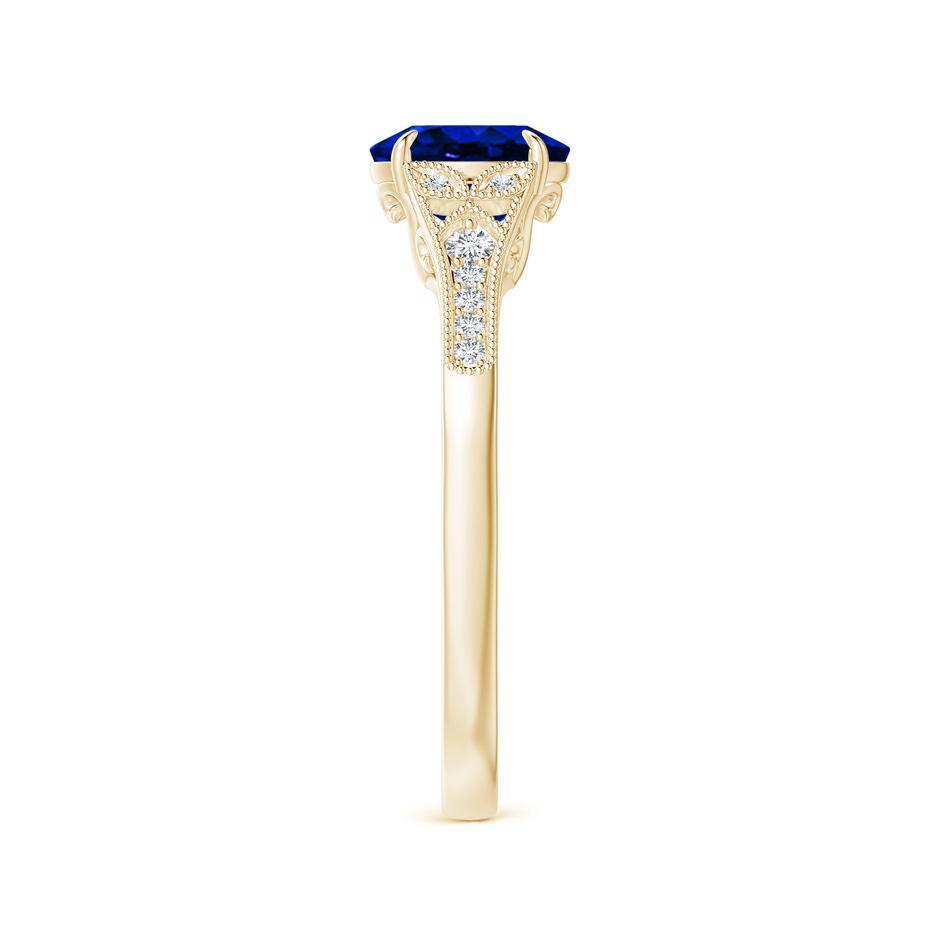 7x5mm AAAA Aeon Vintage Inspired Oval Sapphire Solitaire Engagement Ring with Milgrain in Yellow Gold side 299