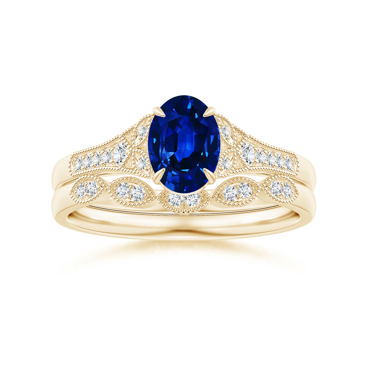 AAAA - Blue Sapphire / 0.96 CT / 14 KT Yellow Gold