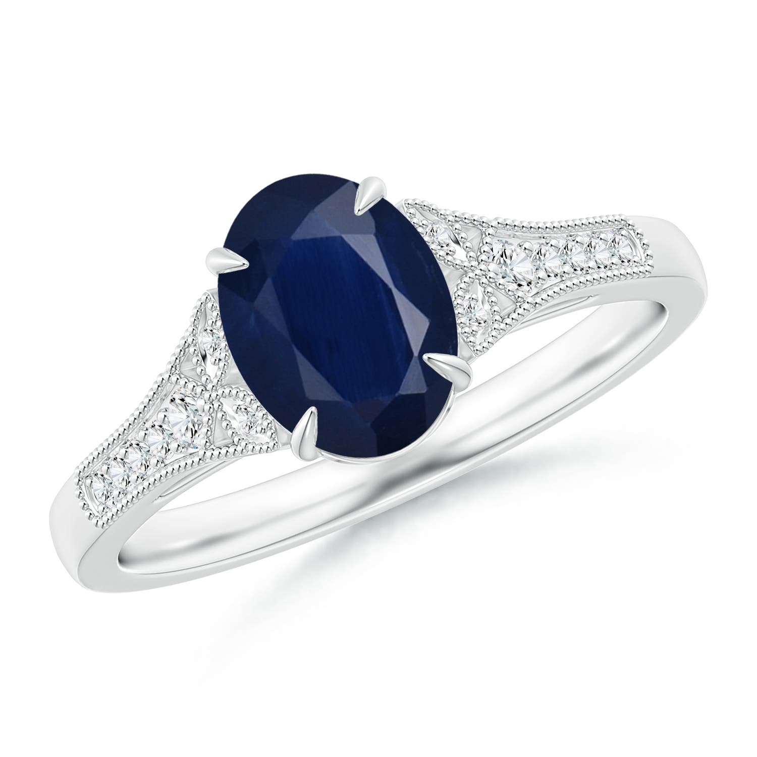 A - Blue Sapphire / 1.69 CT / 14 KT White Gold