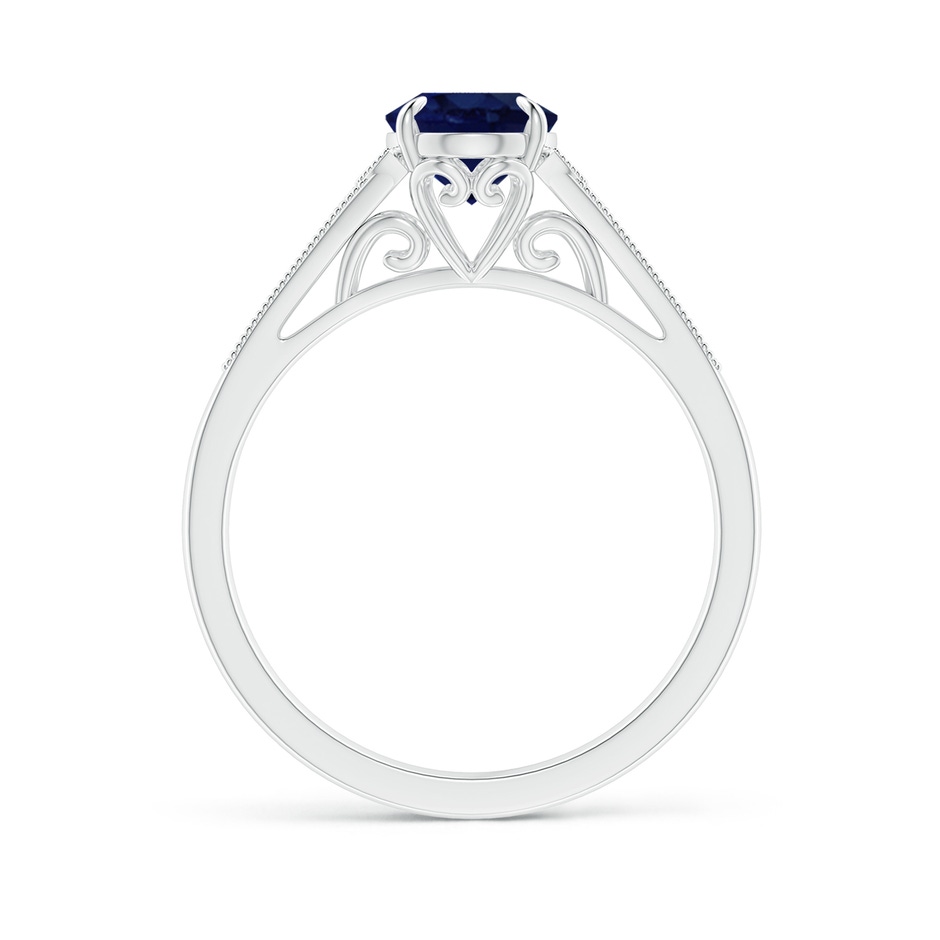 8x6mm A Aeon Vintage Inspired Oval Sapphire Solitaire Engagement Ring with Milgrain in White Gold side 199