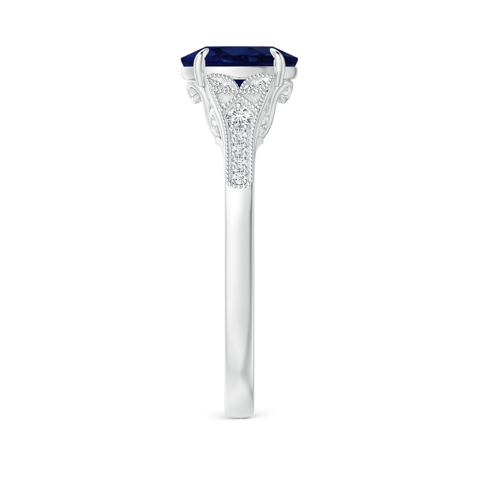 8x6mm A Aeon Vintage Inspired Oval Sapphire Solitaire Engagement Ring with Milgrain in White Gold side 299