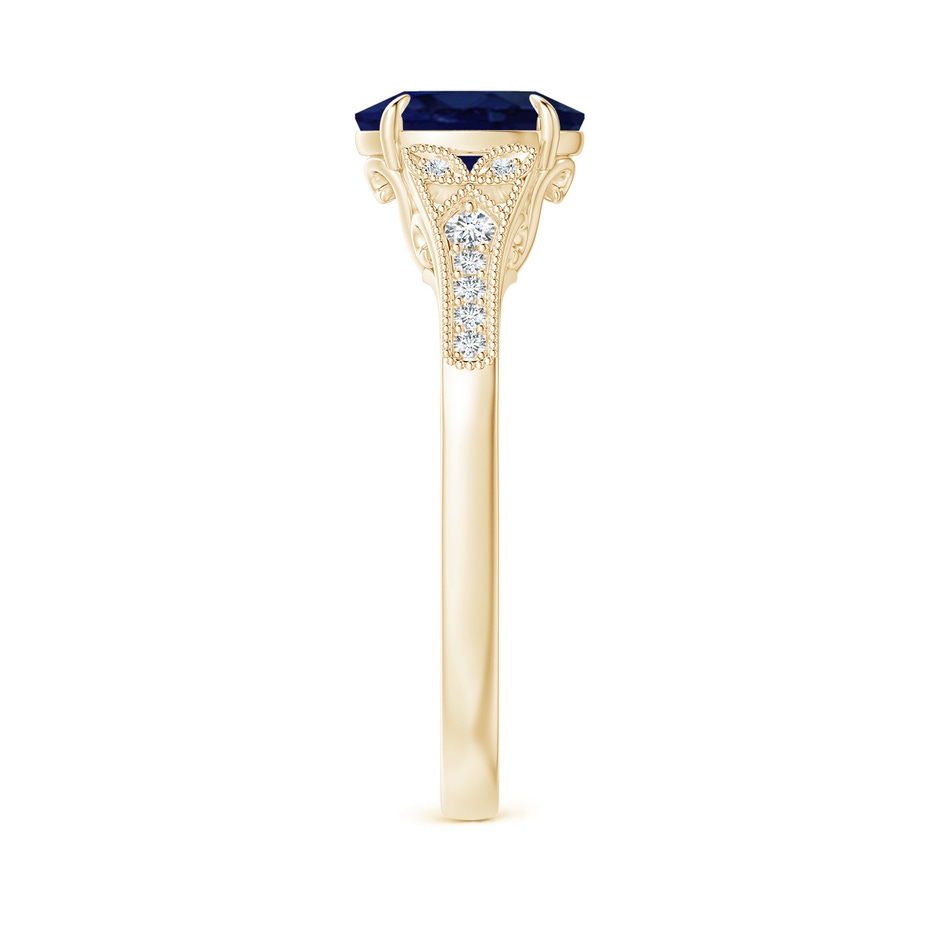 8x6mm A Aeon Vintage Inspired Oval Sapphire Solitaire Engagement Ring with Milgrain in Yellow Gold side 299