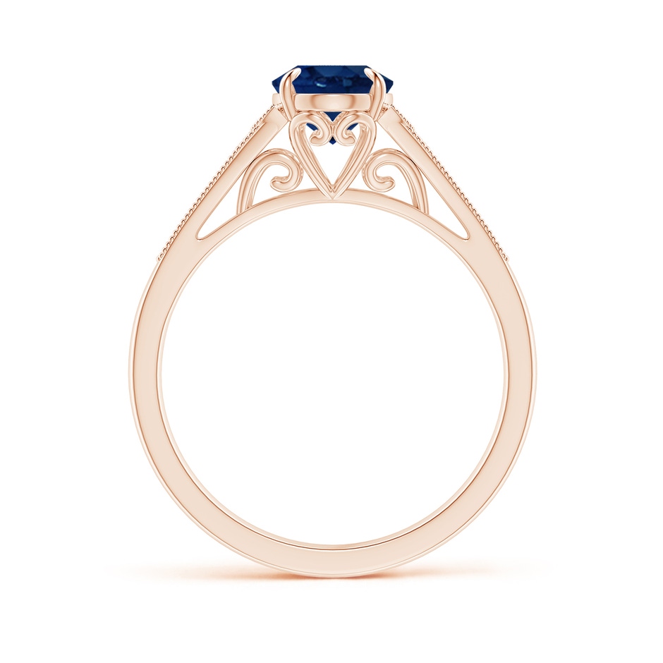 8x6mm AA Aeon Vintage Inspired Oval Sapphire Solitaire Engagement Ring with Milgrain in Rose Gold side 199