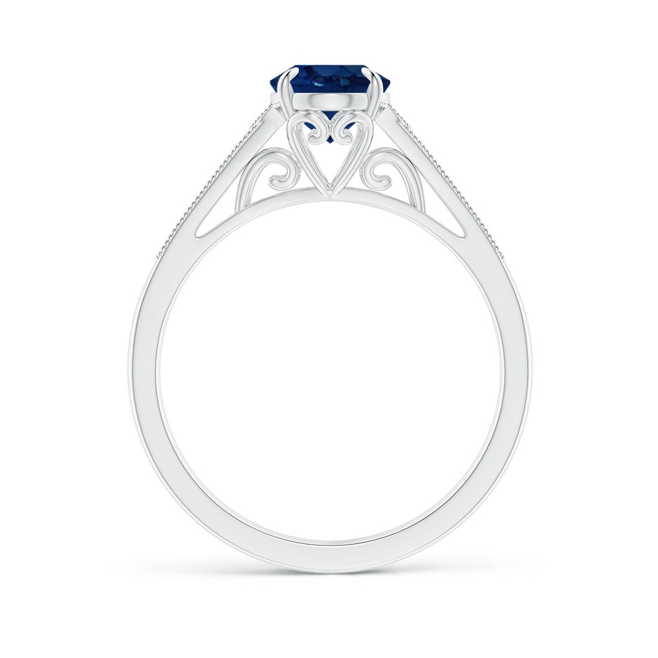 8x6mm AA Aeon Vintage Inspired Oval Sapphire Solitaire Engagement Ring with Milgrain in White Gold side 199